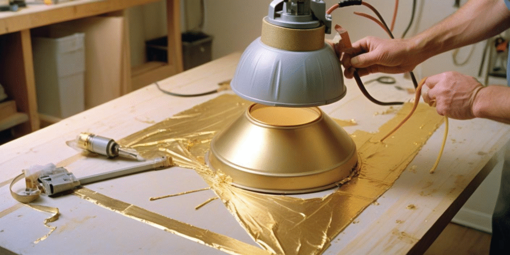 Refresh Light Fixtures and Lamp Bases with Gold Metallic Paint