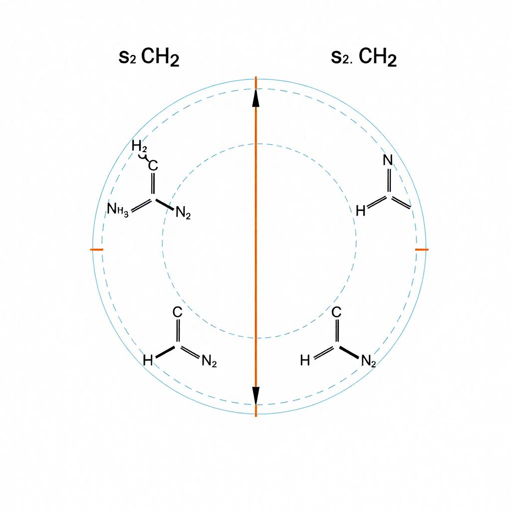 Structure and Hybridization of CH₂